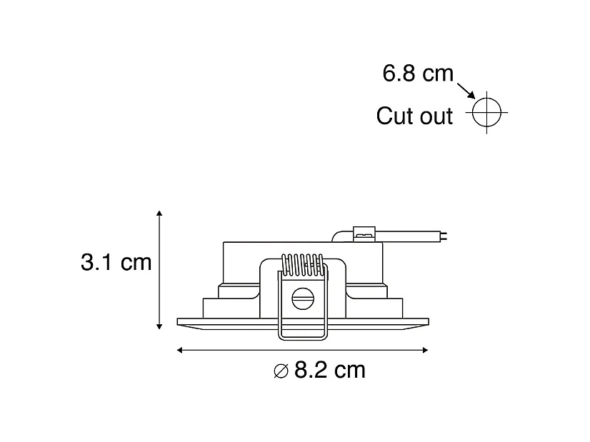 Spot encastré argent avec LED à intensité variable 3 niveaux - Ulo