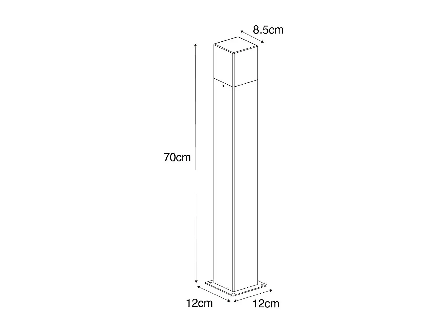 Lampe d'extérieur 70 cm rouille avec piquet de terre et presse-étoupe - Danemark