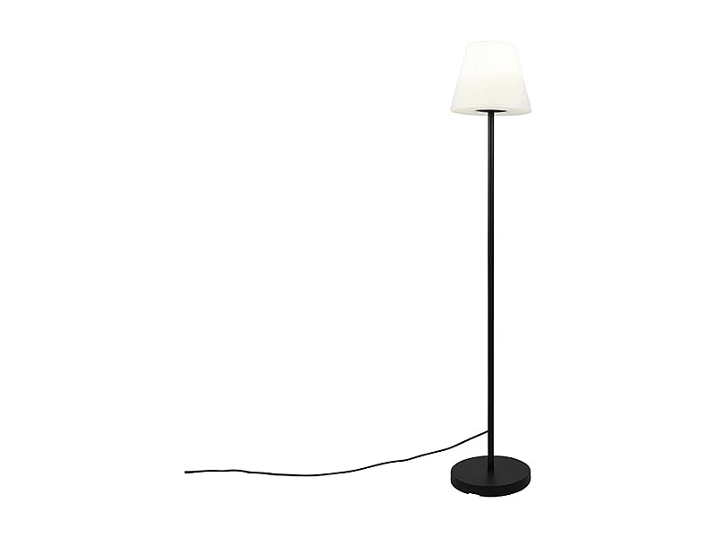 Lampadaire d'extérieur noir avec abat-jour blanc IP65 25 cm - Virginia
