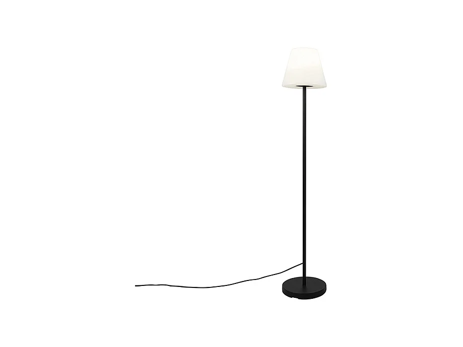Lampadaire d'extérieur noir avec abat-jour blanc IP65 25 cm - Virginia