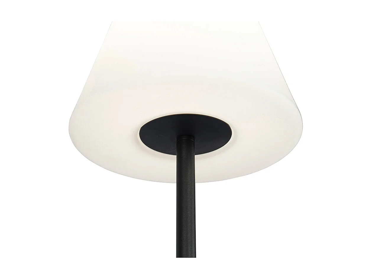 Lampadaire d'extérieur noir avec abat-jour blanc IP65 25 cm - Virginia
