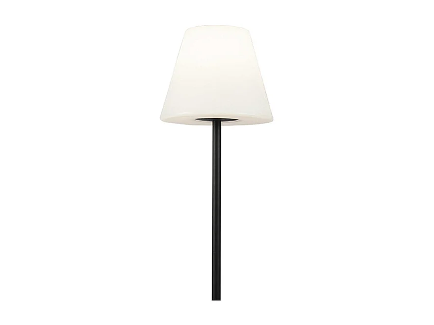 Lampadaire d'extérieur noir avec abat-jour blanc IP65 25 cm - Virginia