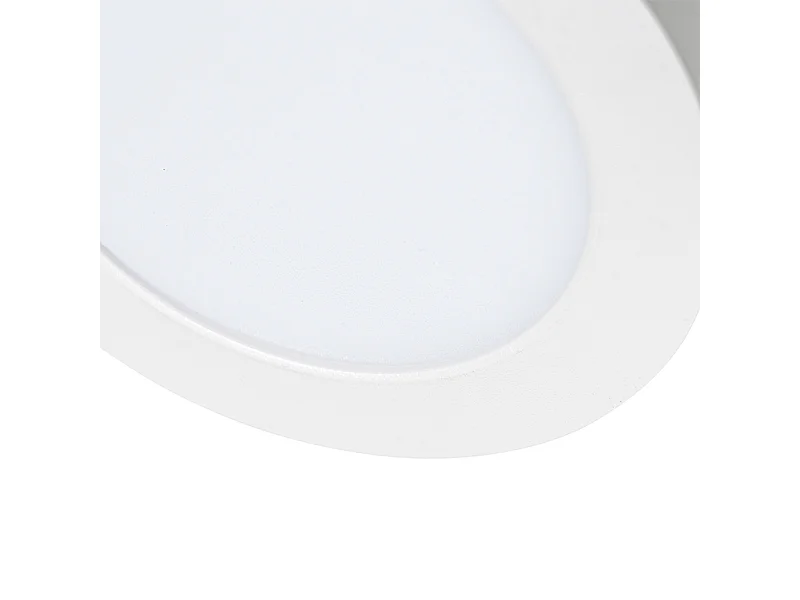 Spot encastrable ou apparent blanc 14 cm LED incluse à intensité variable en 3 étapes avec interrupteur DIP - Trans