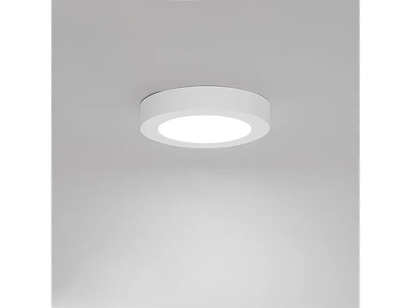 Spot encastrable ou apparent blanc 14 cm LED incluse à intensité variable en 3 étapes avec interrupteur DIP - Trans