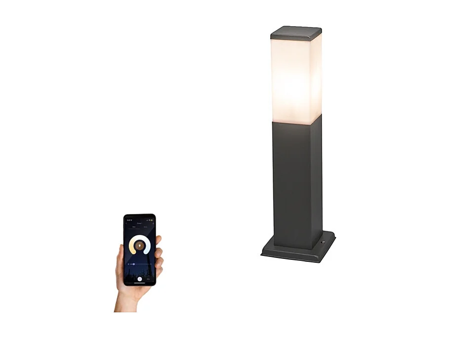 Lampadaire d'extérieur intelligent gris foncé 45 cm avec WiFi P45 - Malios