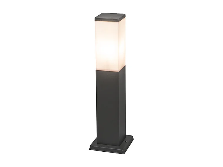 Lampadaire moderne d'extérieur gris foncé avec opale 45 cm IP44 - Malios