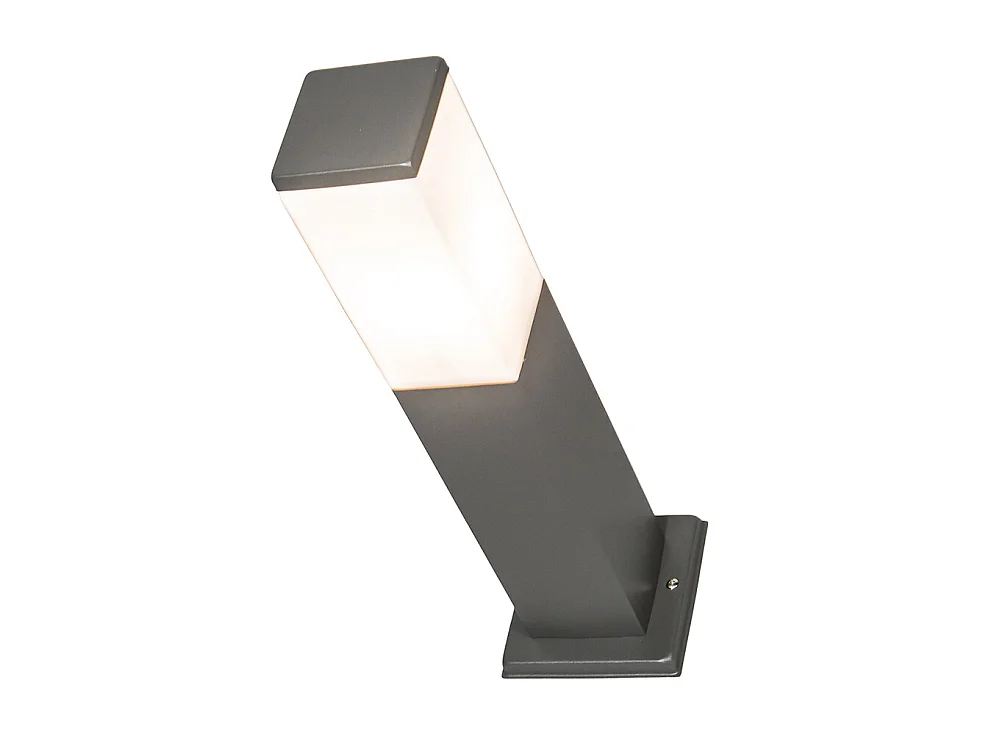 Lampadaire moderne d'extérieur gris foncé avec opale 45 cm IP44 - Malios