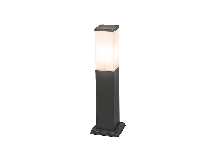 Lampadaire moderne d'extérieur gris foncé avec opale 45 cm IP44 - Malios
