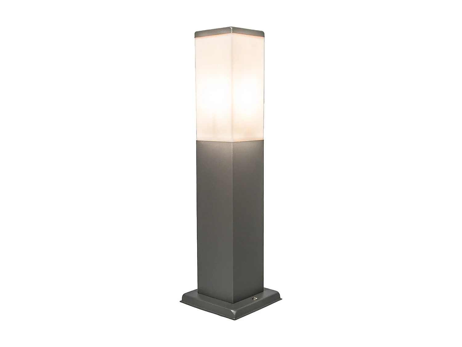 Borne d'extérieur moderne 45 cm gris foncé avec opale IP44 - Malios