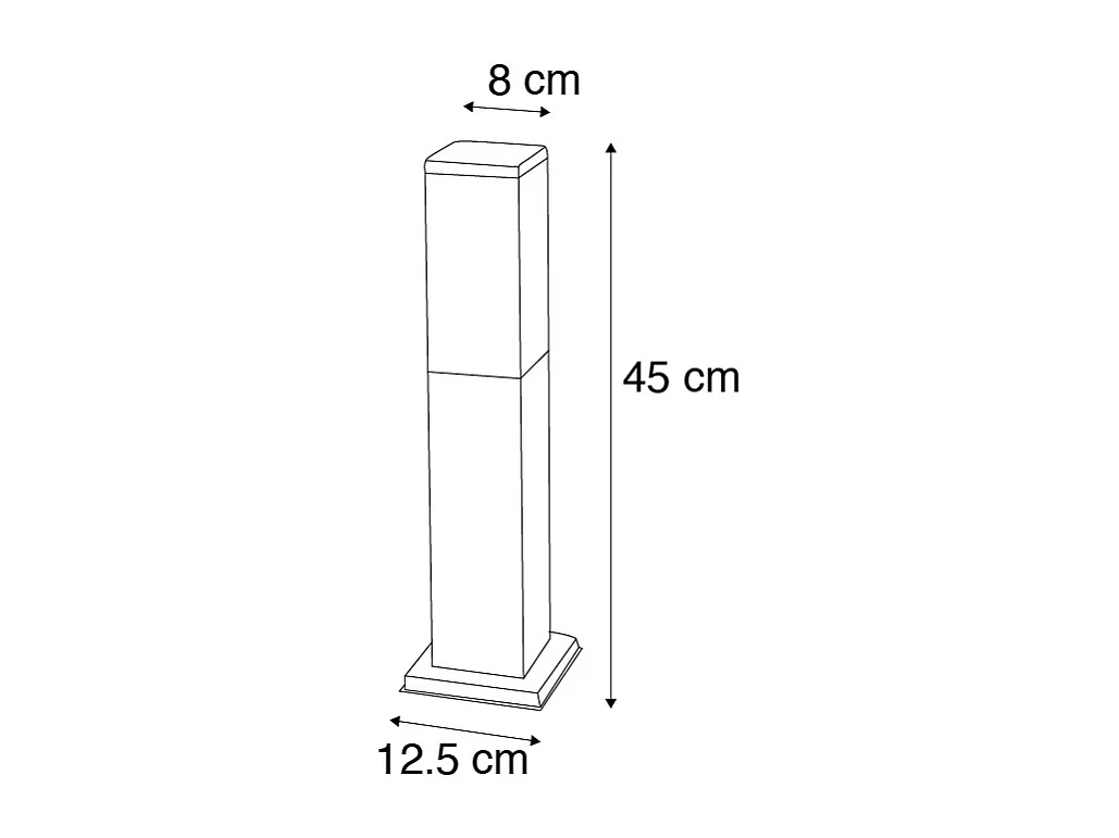 Borne d'extérieur moderne 45 cm gris foncé avec opale IP44 - Malios