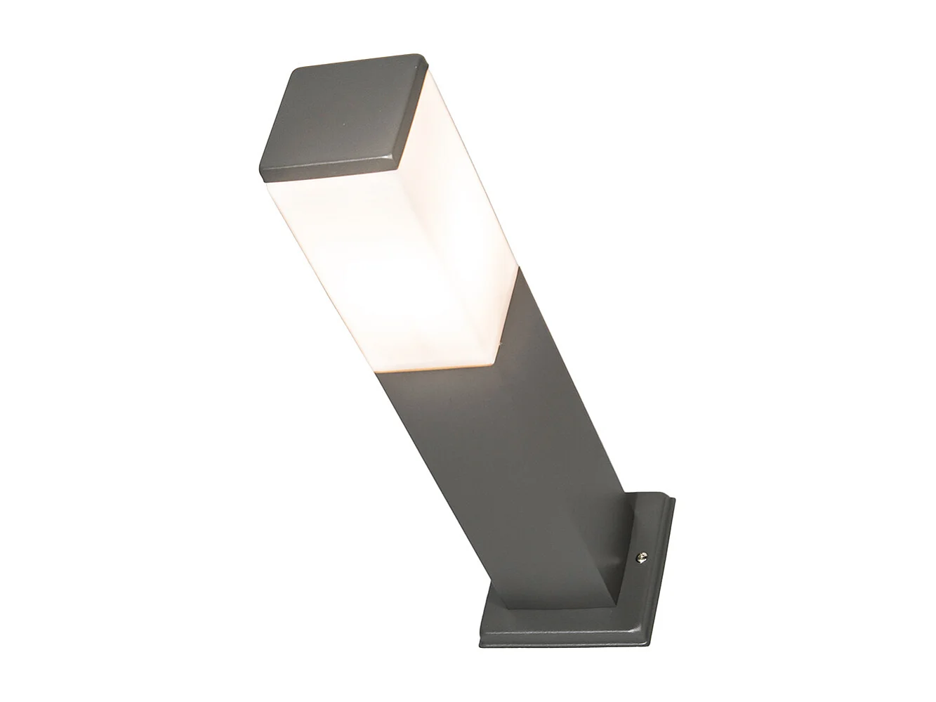 Borne d'extérieur moderne 45 cm gris foncé avec opale IP44 - Malios