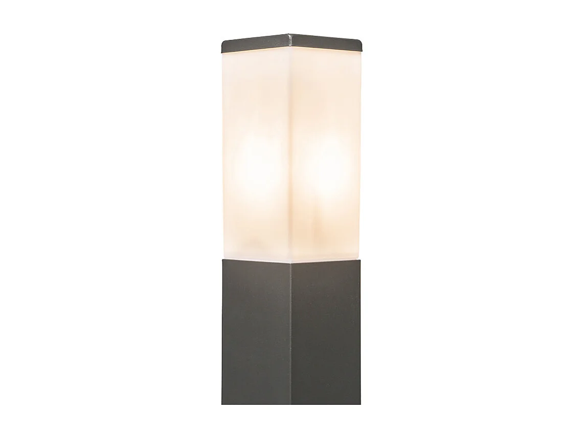 Borne d'extérieur moderne 45 cm gris foncé avec opale IP44 - Malios