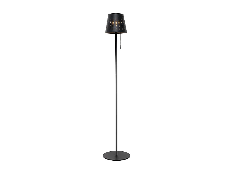 Lampadaire d'extérieur noir avec LED dimmable en 3 étapes sur solaire - Ferre