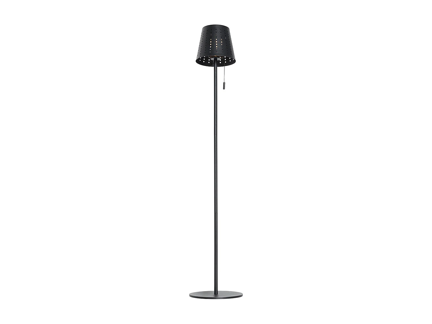 Lampadaire d'extérieur noir avec LED dimmable en 3 étapes sur solaire - Ferre