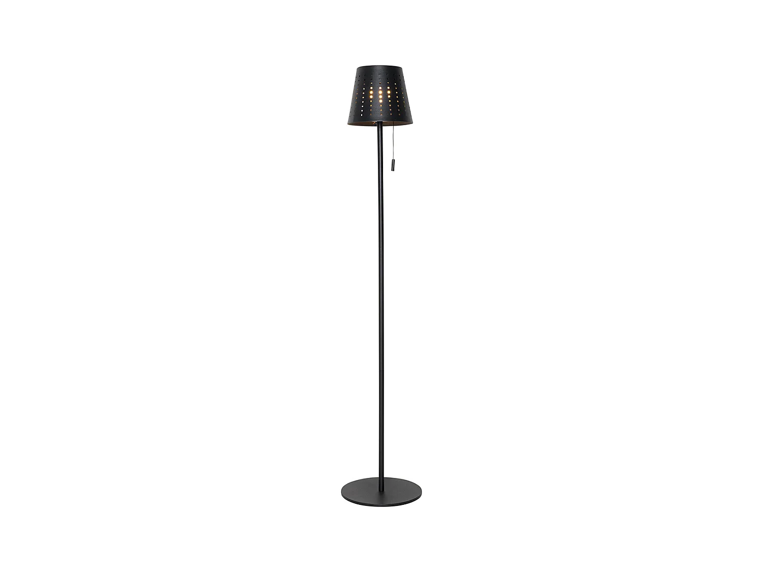 Lampadaire d'extérieur noir avec LED dimmable en 3 étapes sur solaire - Ferre