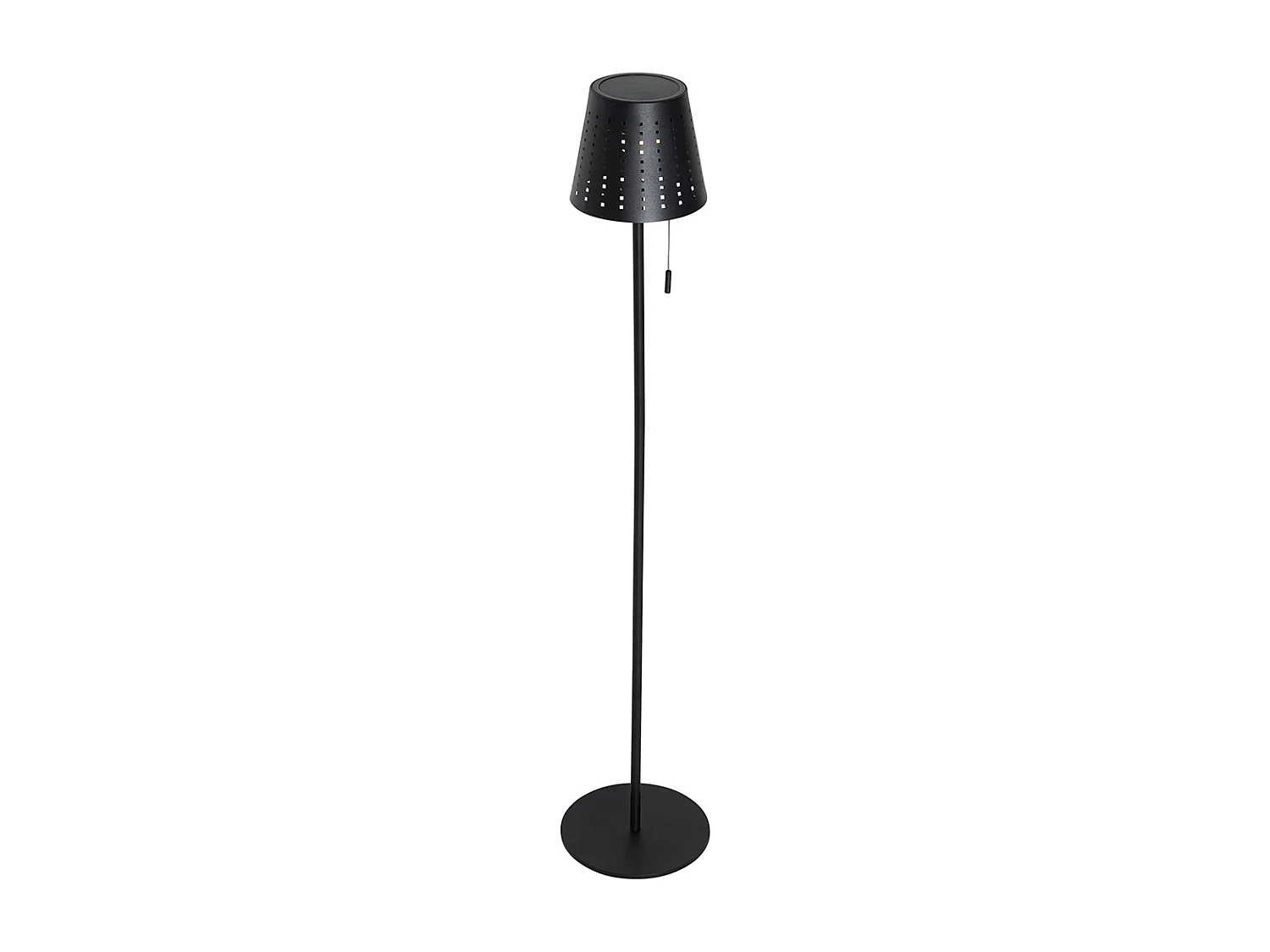 Lampadaire d'extérieur noir avec LED à intensité variable sur 3 niveaux sur énergie solaire - Ferre