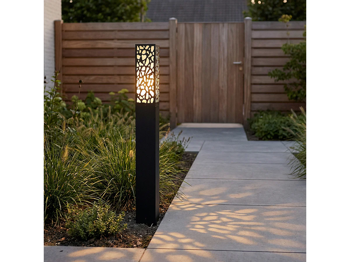 Borne extérieure moderne noire 90 cm IP44 - Nicole