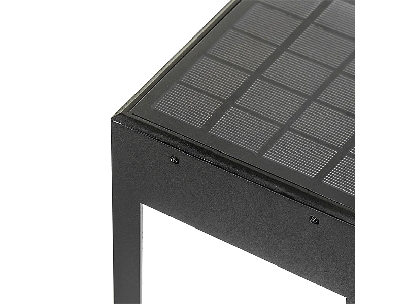 Lampe d'extérieur sur pied noir 80 cm avec feu de croisement et capteur sur solaire - Charlotte