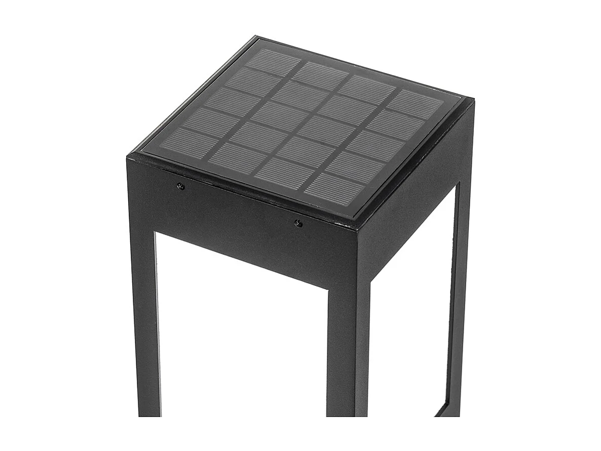 Lampe d'extérieur sur pied noir 80 cm avec feu de croisement et capteur sur solaire - Charlotte