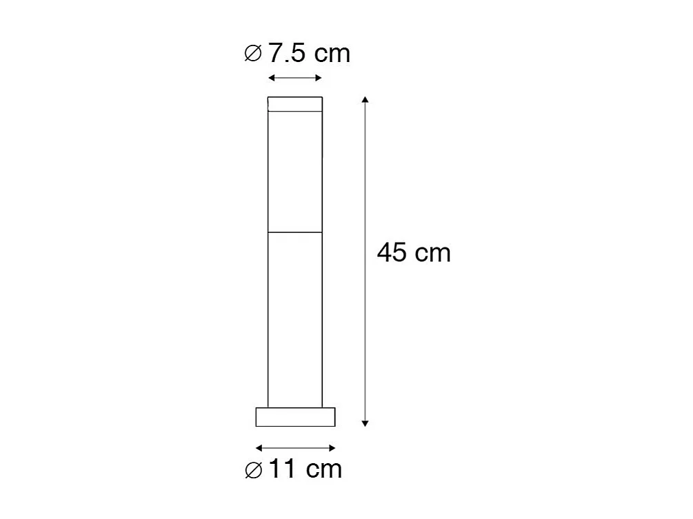 Lampadaire d'extérieur anthracite 45 cm IP44 - Rox avec piquet de terre et presse-étoupe