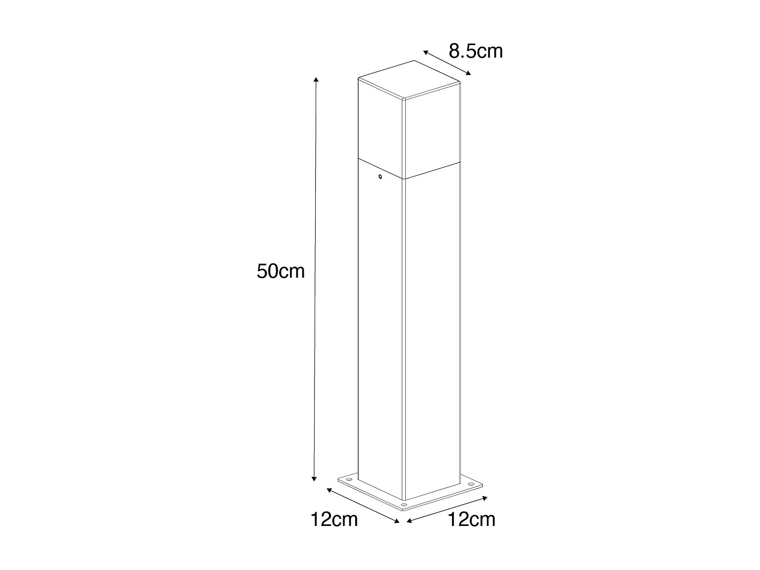 Lampadaire d'extérieur moderne 50 cm gris foncé IP44 - Danemark