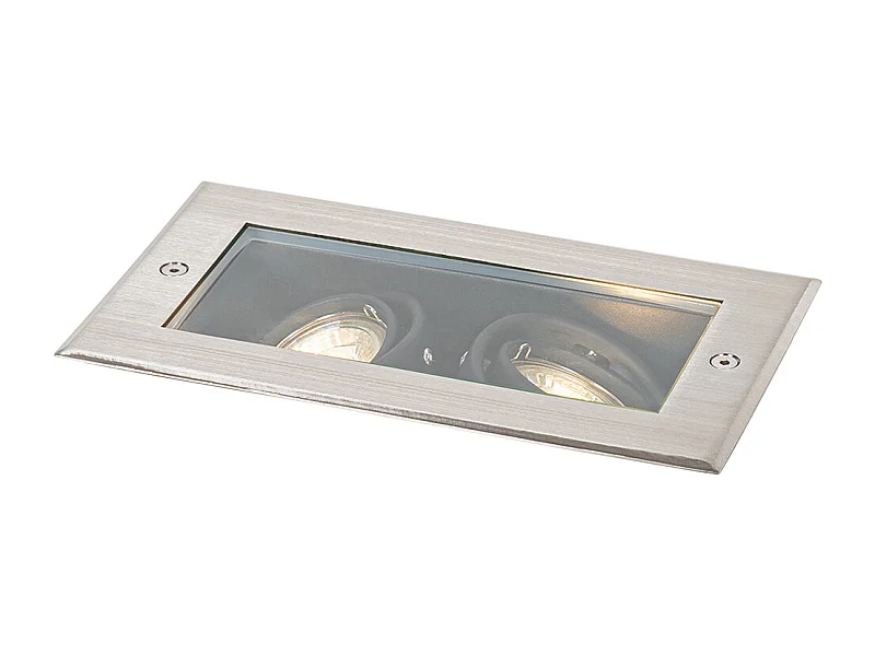 Spot encastré moderne en acier 2 lumières orientables IP65 - Oneon