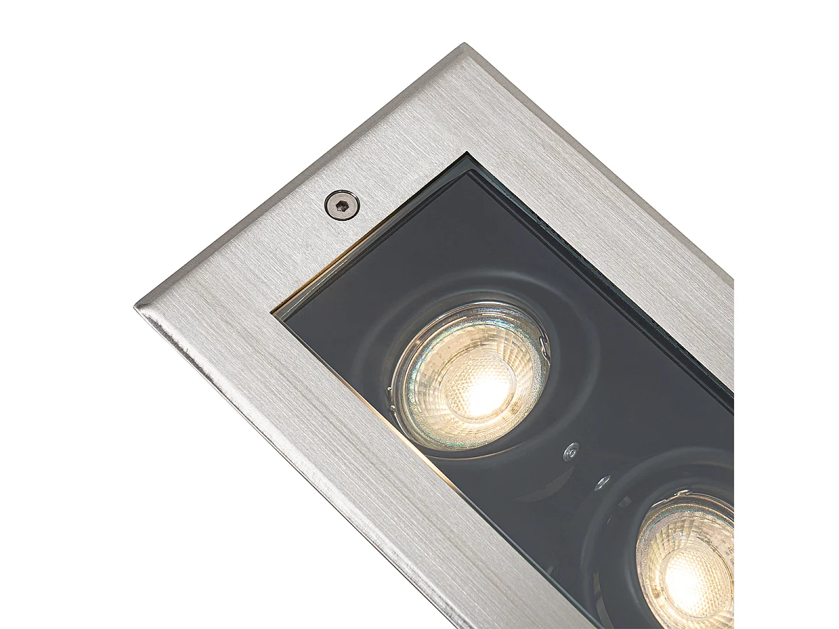 Spot encastré moderne en acier 2 lumières orientables IP65 - Oneon