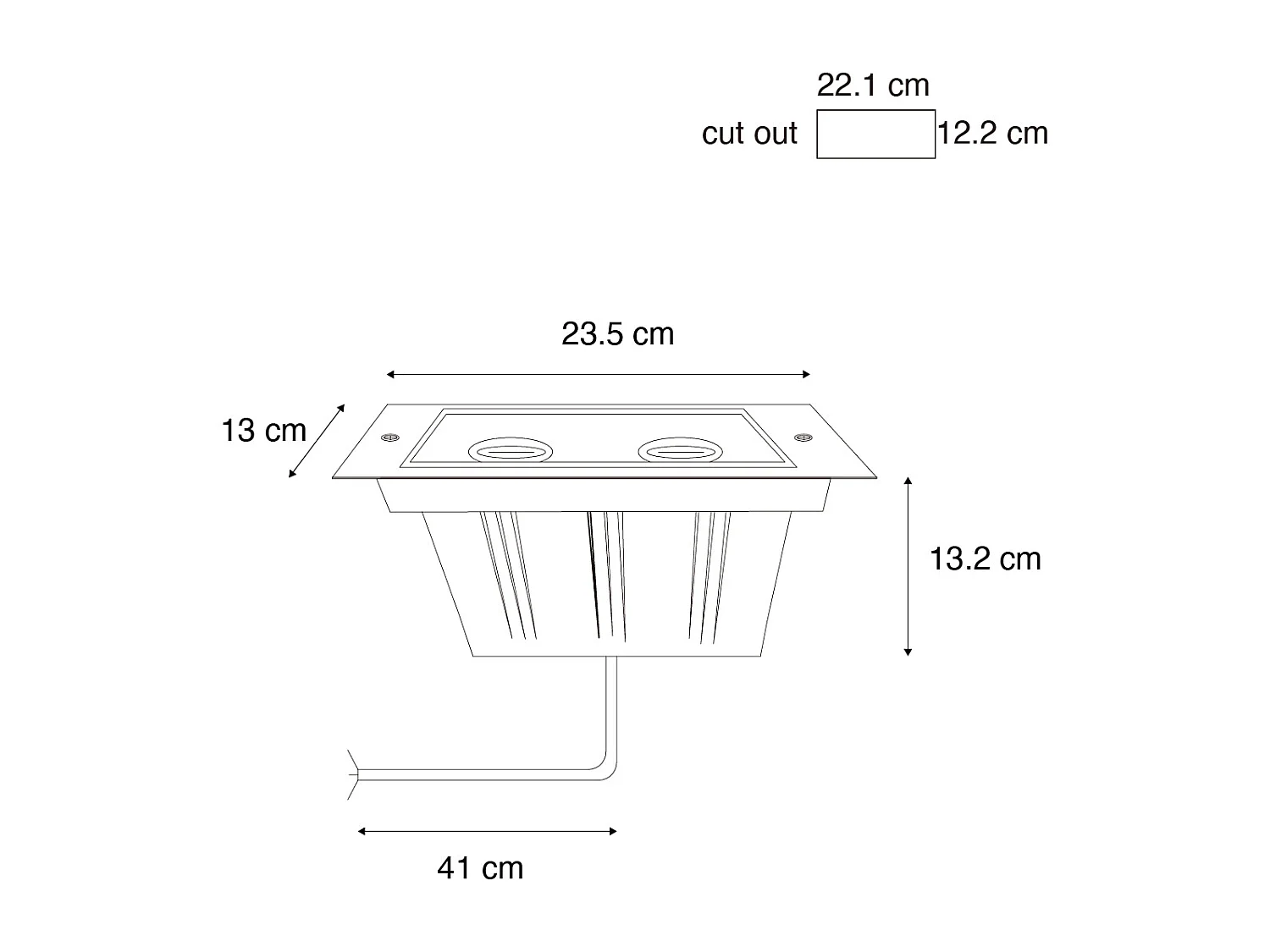 Spot encastré moderne en acier 2 lumières orientables IP65 - Oneon
