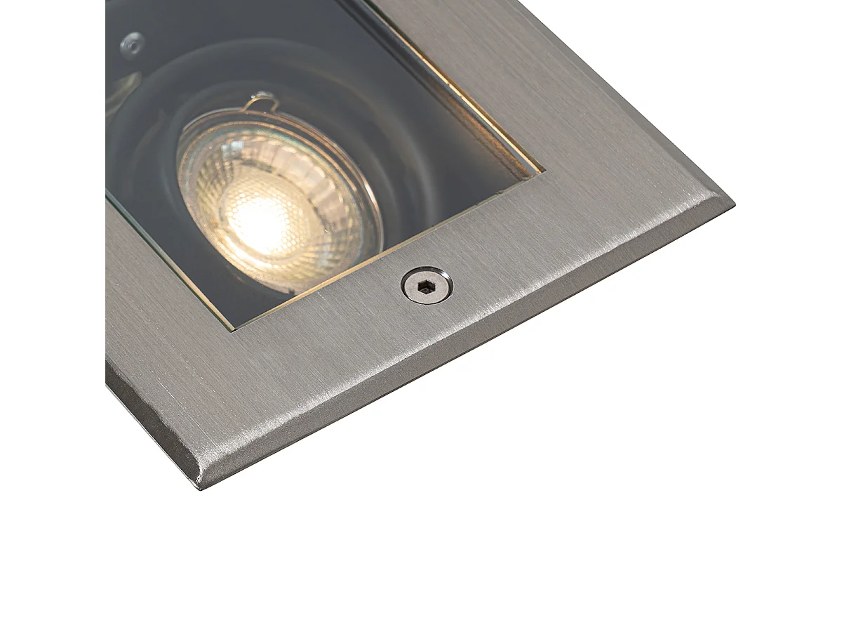 Spot encastré moderne en acier 2 lumières orientables IP65 - Oneon