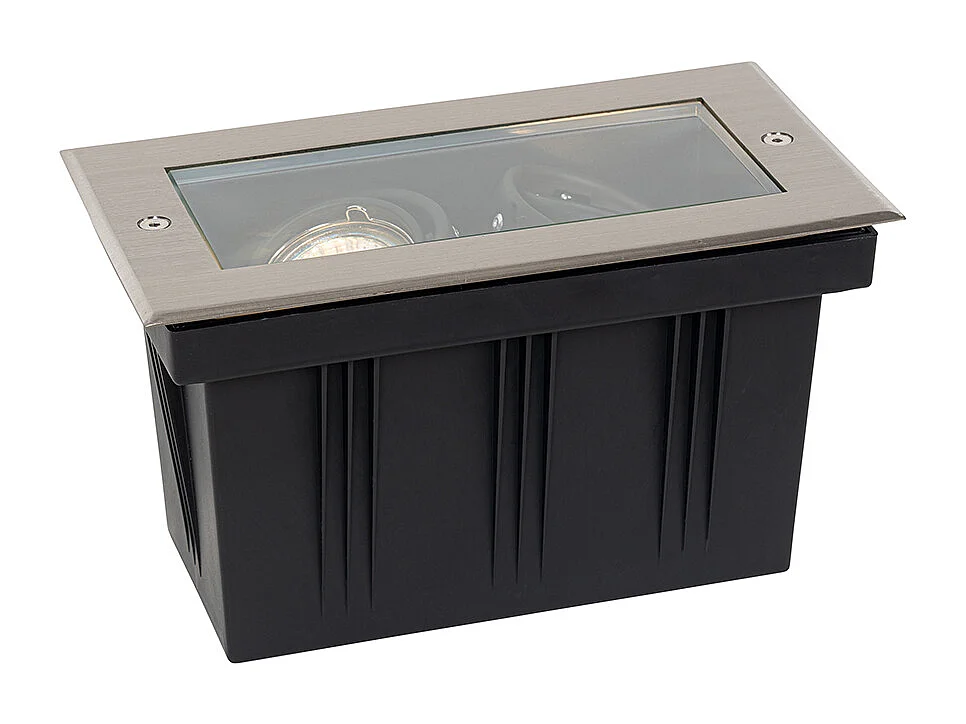 Spot encastré moderne en acier 2 lumières orientables IP65 - Oneon