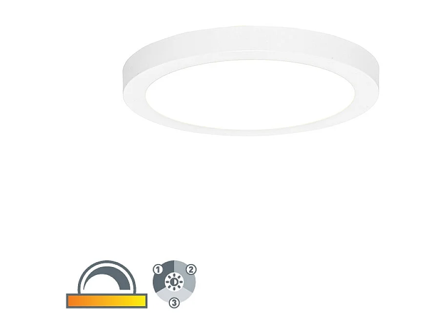 Spot encastré ou en saillie blanc 22 cm avec LED intégrée - Trans