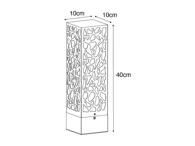 Borne d'extérieur moderne noire 40 cm IP44 - Nicole