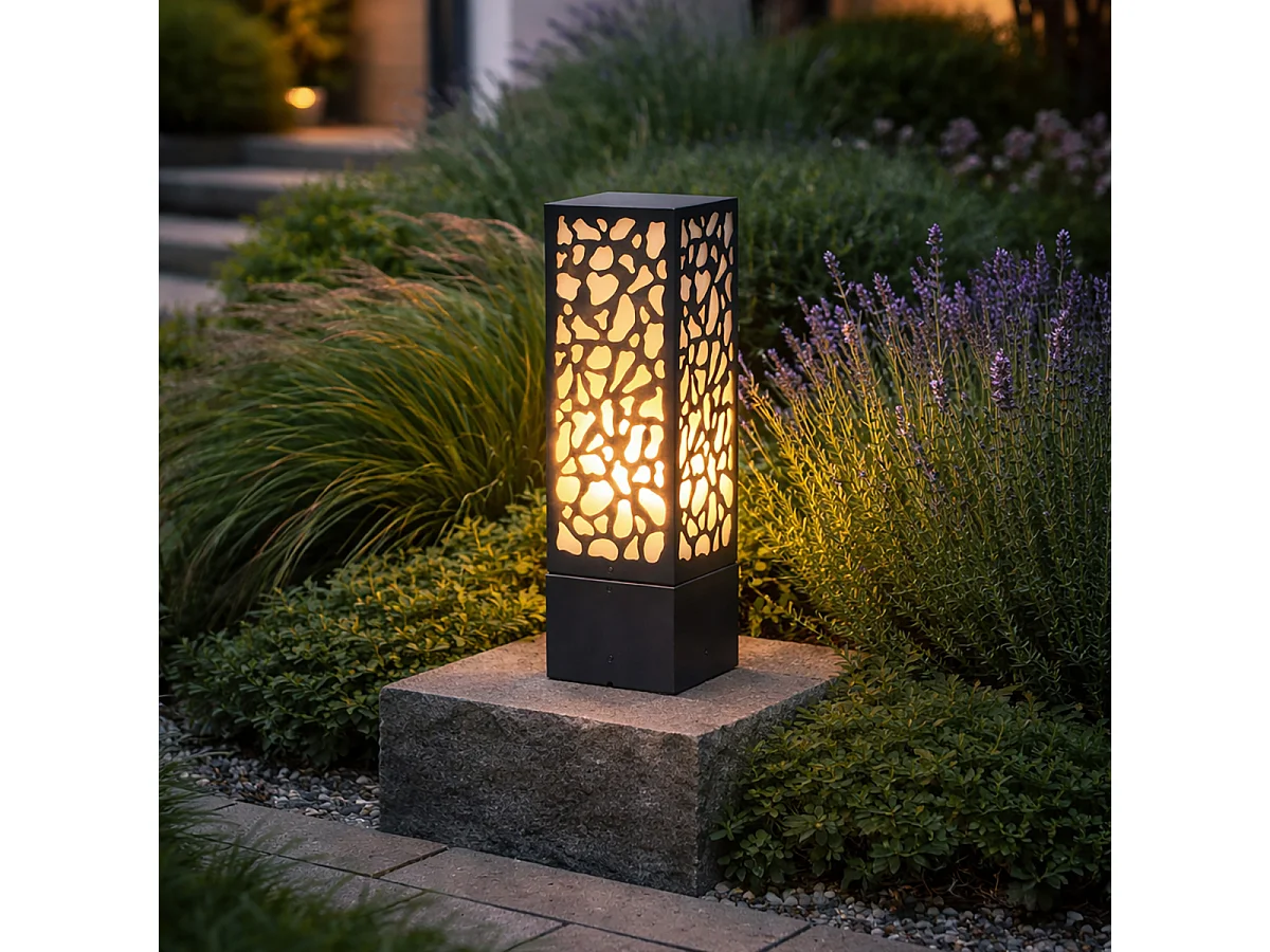 Borne d'extérieur moderne noire 40 cm IP44 - Nicole