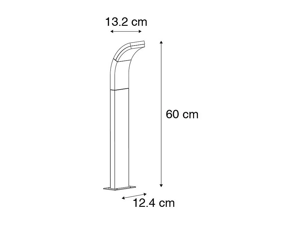 Mât d'extérieur moderne anthracite 60 cm avec LED IP54 - Litt