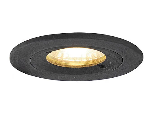 Spot encastré moderne noir rond IP44 - Xena