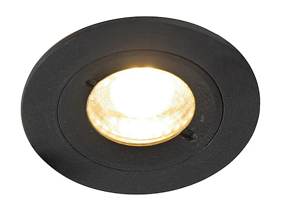 Spot encastré moderne noir rond IP44 - Xena