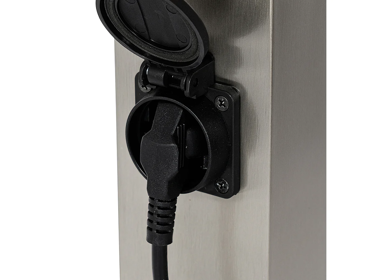 Lampe d'extérieur moderne 45 cm en acier avec prise IP44 - Malios