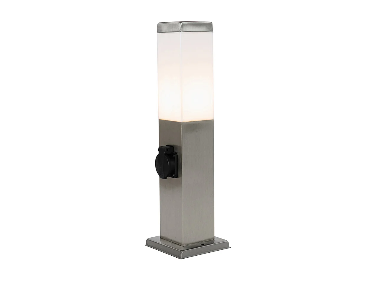 Lampe d'extérieur moderne 45 cm en acier avec prise IP44 - Malios