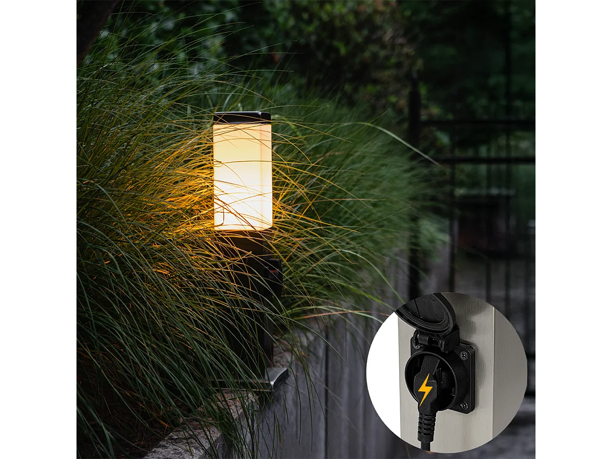 Lampe d'extérieur moderne 45 cm en acier avec prise IP44 - Malios