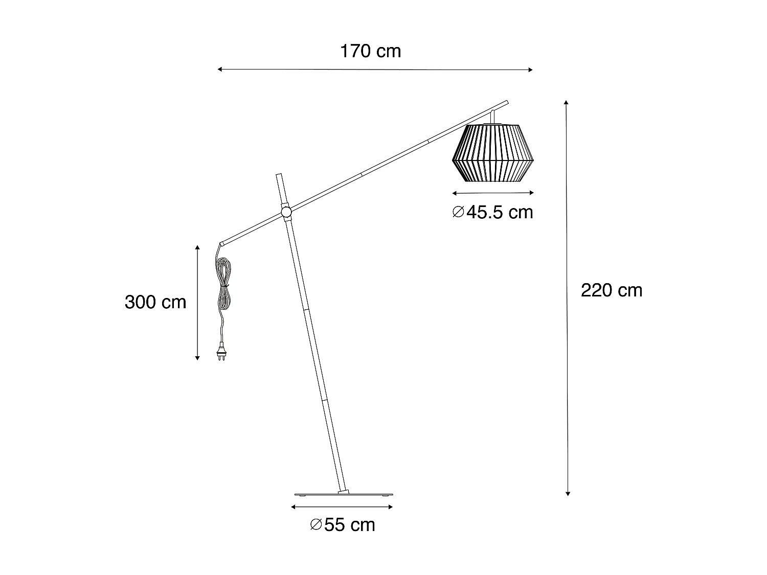 Lampadaire extérieur design noir IP44 avec abat-jour blanc - Robbert