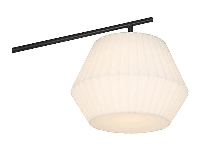 Lampadaire extérieur design noir IP44 avec abat-jour blanc - Robbert