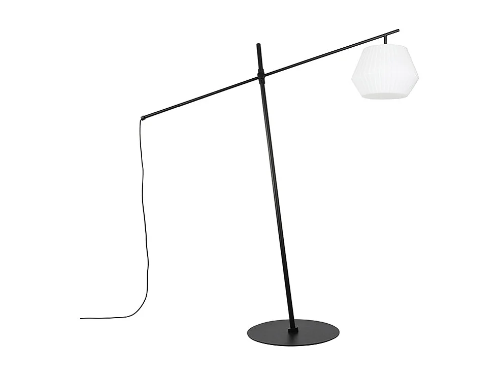 Lampadaire design d'extérieur noir avec abat-jour blanc IP44 - Robbert
