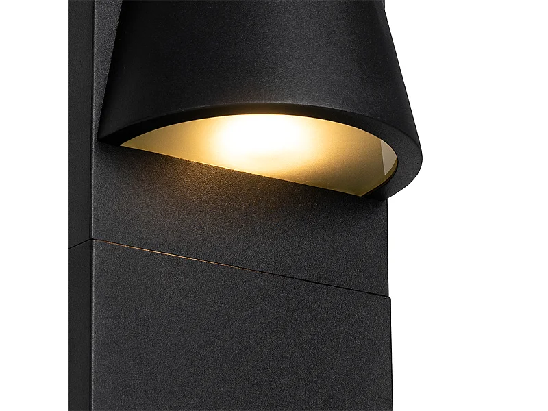 Lampe d'extérieur sur pied industrielle noire IP44 - Femke