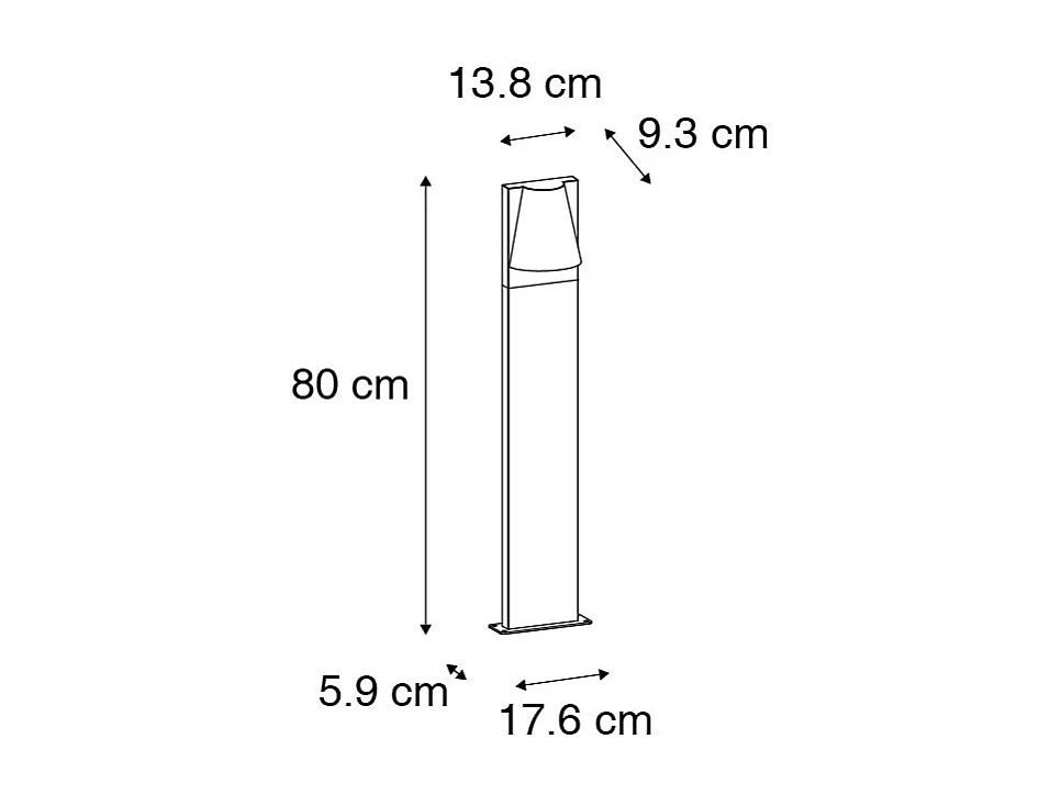 Lampe d'extérieur sur pied industrielle noire IP44 - Femke