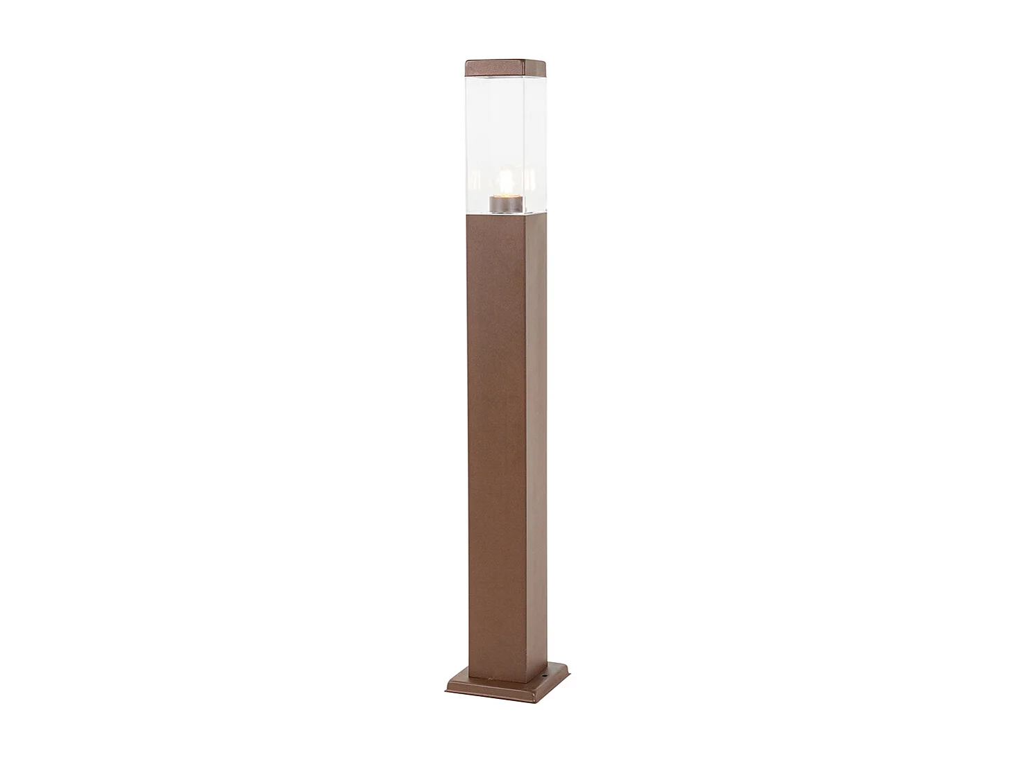 Lampadaire d'extérieur moderne marron rouille 80 cm - Malios