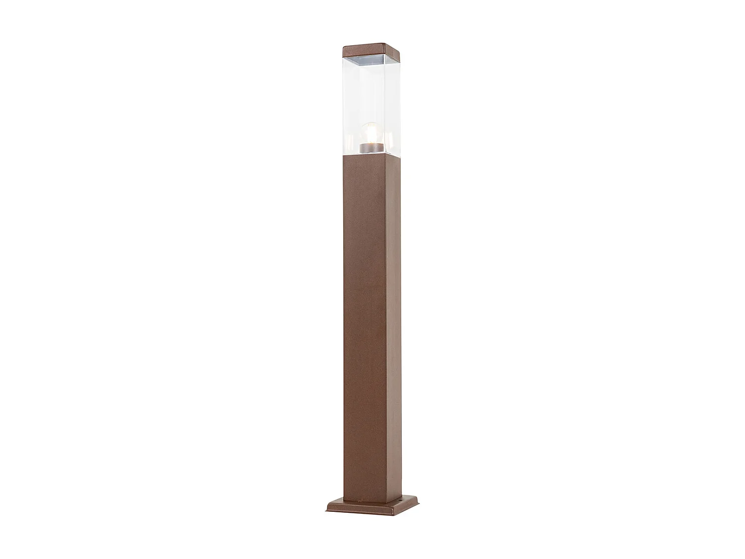 Lampadaire d'extérieur moderne marron rouille 80 cm - Malios