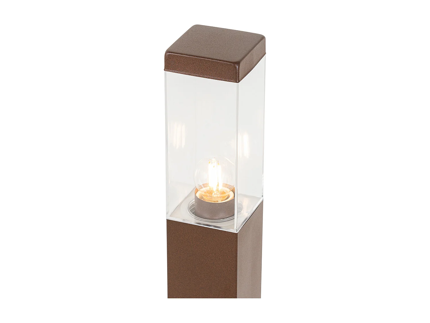 Lampadaire d'extérieur moderne brun rouille 80 cm - Malios