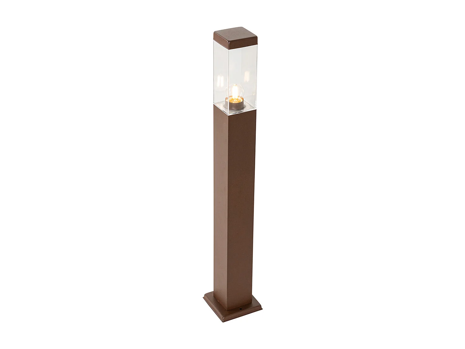 Lampadaire d'extérieur moderne brun rouille 80 cm - Malios