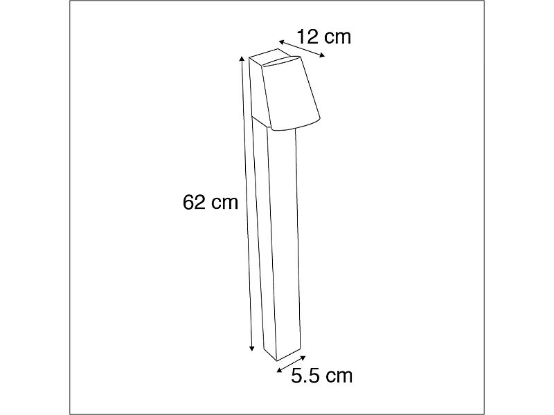 Lampe d'extérieur sur pied moderne anthracite avec LED - UMA