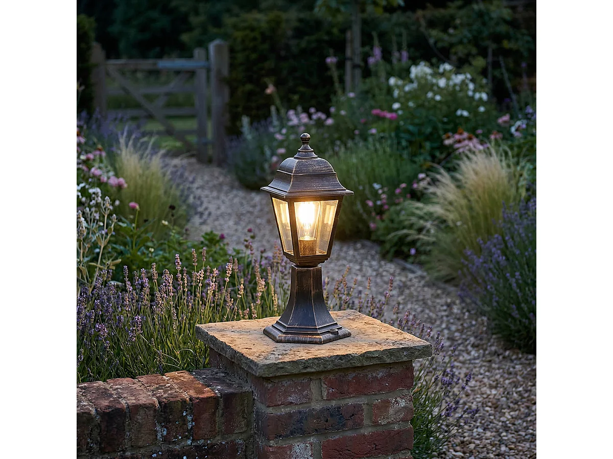 Borne d'extérieur classique dorée 44 cm IP44 - Capital